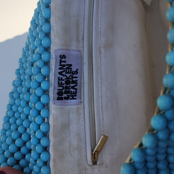 Anthropologie Beaded Daisy Teal Handbag - Picture 10 of 10